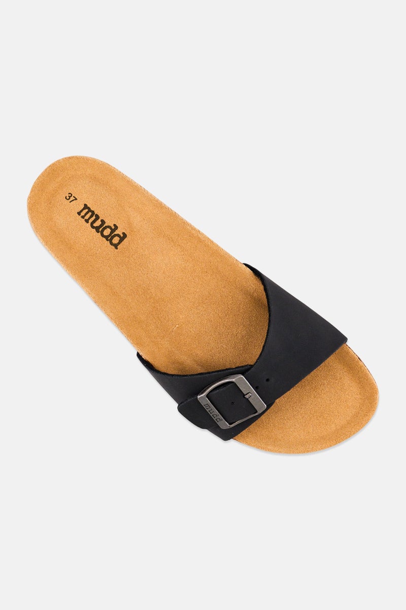 Mudd Women Slip On Cork Sandals, Black - Image 3